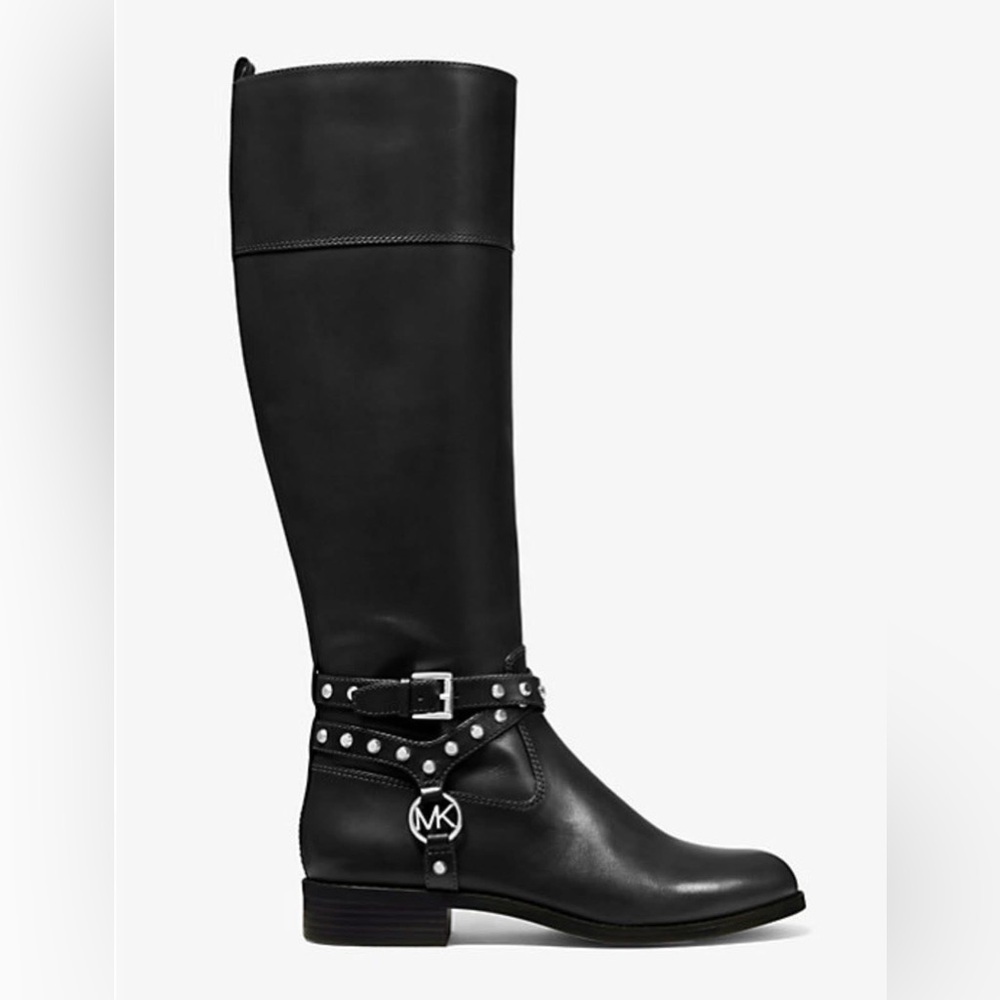 Michael Kors Preston Studded Leather Boots Size 5.5